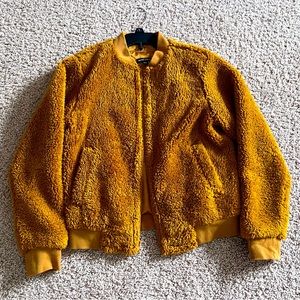J.Crew Cozy Fuzzy Pile Sherpa Lightweight Full Zip Bomber Jacket XXS hygge